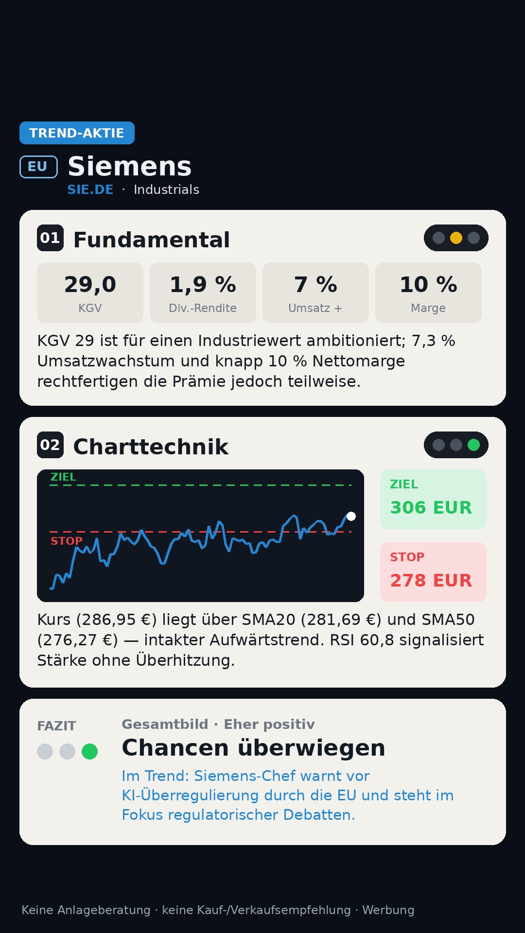 Aktien-Analyse SIEMENS AG N (SIE.DE)