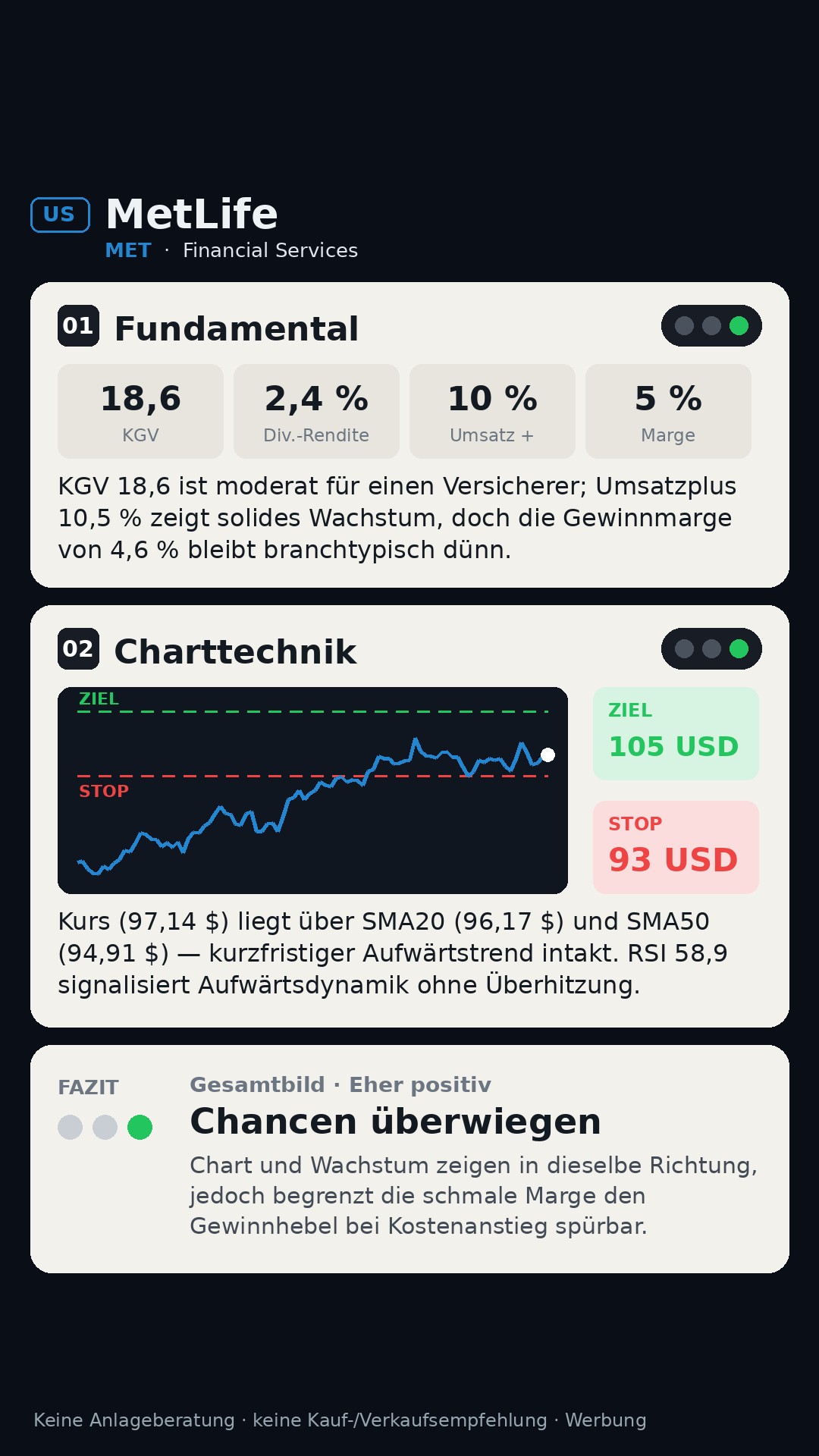 Aktien-Analyse MetLife, Inc. (MET)