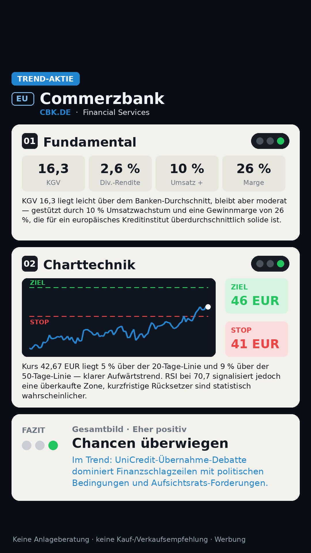 Aktien-Analyse Commerzbank AG I (CBK.DE)